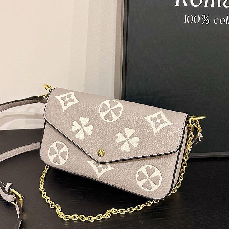 Designer Bags Fashion Shoulder Bags Underarm Bags Women's Bags Luxury Chain Leather Bags Hundreds Luxury Printed Leather Embossed Old Flower Bags