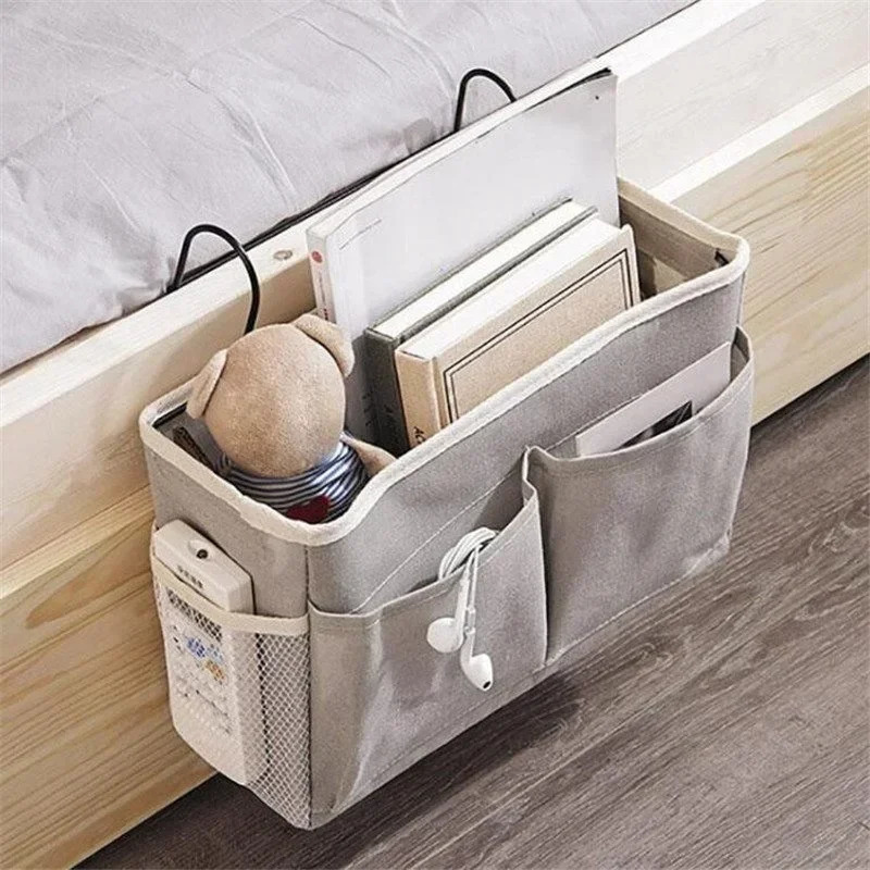 Bed Sofa Hanging Bedside Storage Bag Magazines Remote Control Books Sundries Holder Organizer 250517z