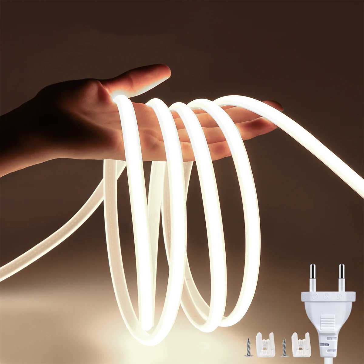 COB LED Neon Strip Light 220V 110V 288LEDs/m CRI RA90 Flexible Outdoor LED Tape With ON OFF Switch For Kitchen Garden Lighting W250526