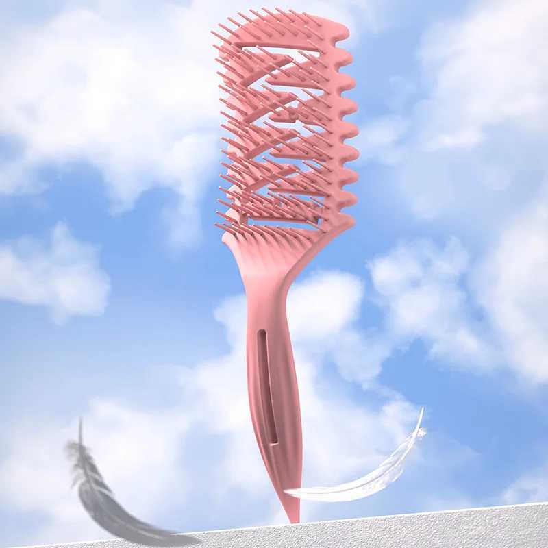 Detangling Brush Curl Styling Hollow Hair Brush WANMEI Women Curly Wet Tangled Massage Comb Barber Hairdressing Salon Tool R250526