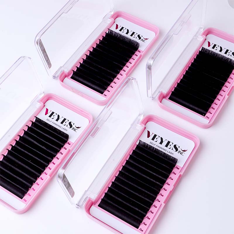 Custom Brand Korean PBT Silk Faux Mink One Second EyeLash Extensions for Fans