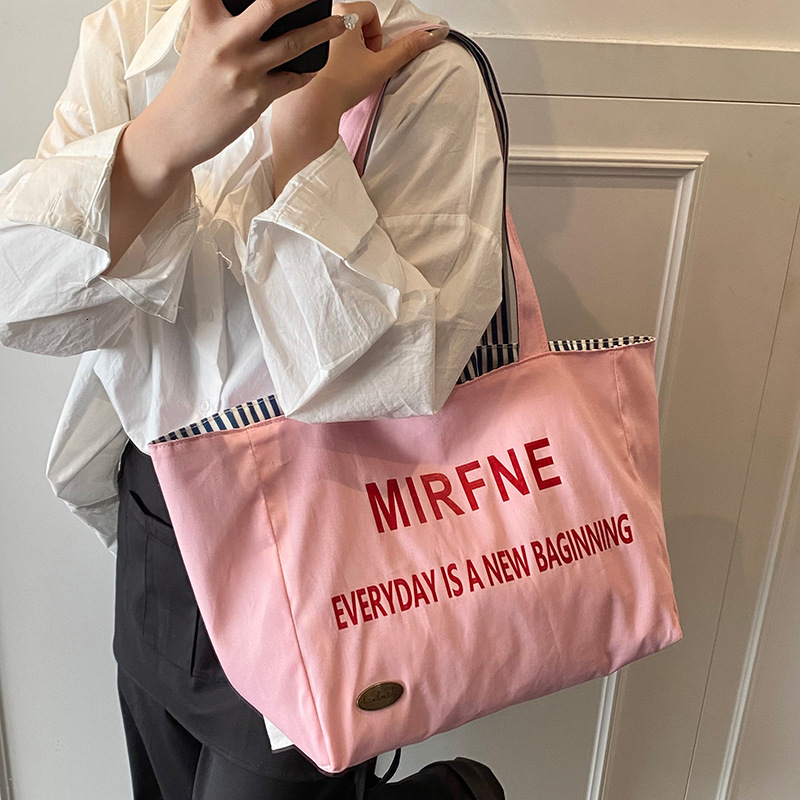 2025 New Korean Large Capacity Casual for Women Lazy Style Letter Ins Tote Commuter Shoulder Bag
