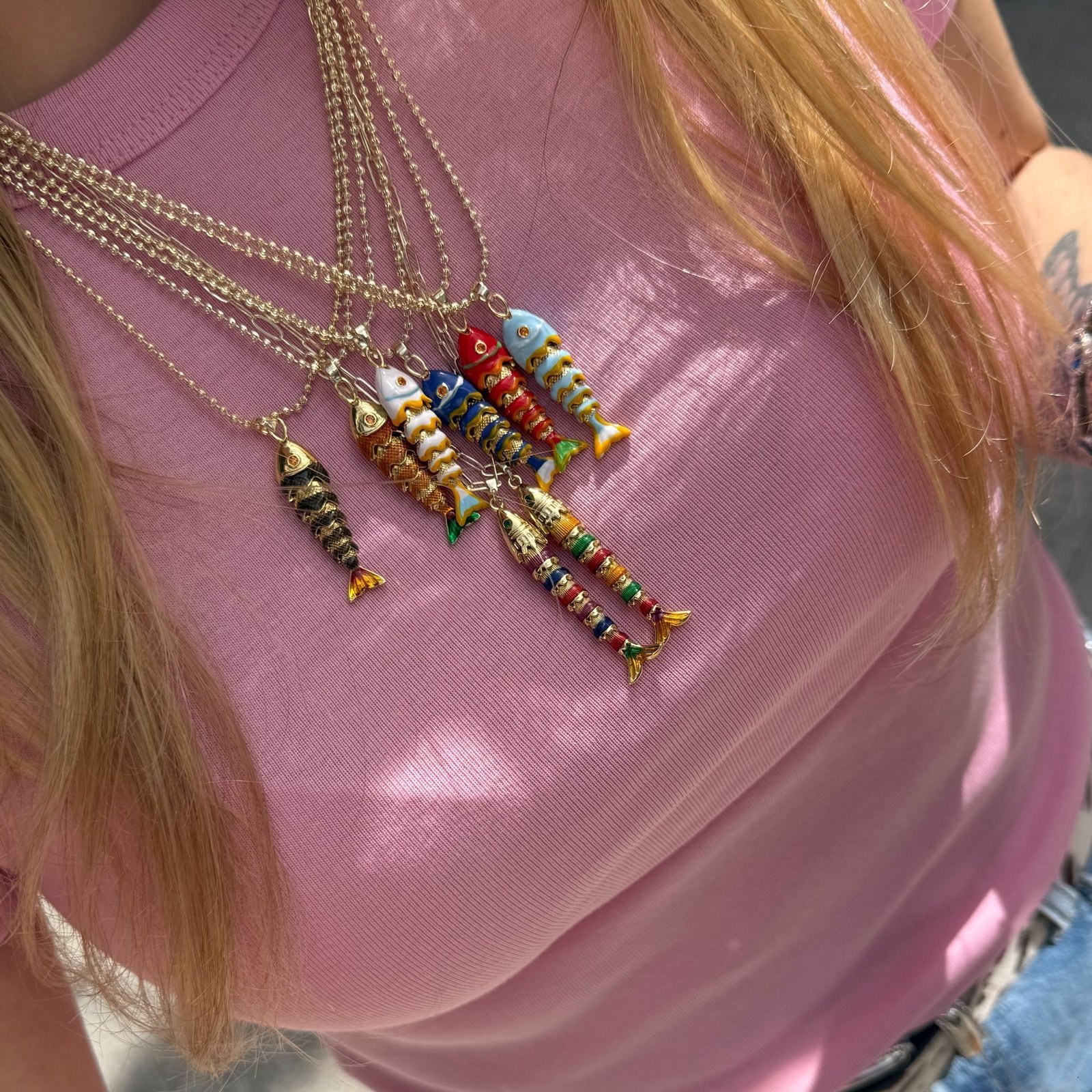 Bohemia Marine Life Cute Fish Charms Pendant Necklace For Women Mermaid Accessories y2k Jewelry 241113
