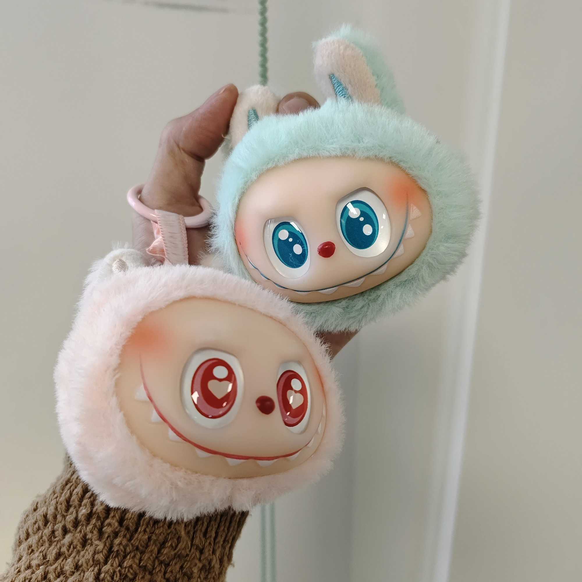 2024 hot Sale Anime Labubu Sitting 2nd Generation Little Head Model Toy Cute Cartoon MonsterHanging bag decoration Birthday Gift XJ250524