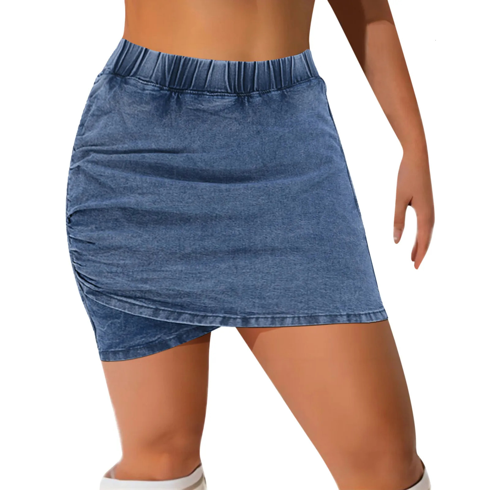Skirts For Women Plus Size WomenS Skirt Party Denim Tight Hip Fashion Elastic Waist Clothing Trend 2024 250516Z