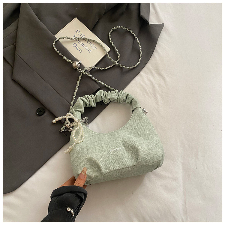 Yuezi Pleated Dumpling Handbag for Women 2025 Summer New Underarm Versatile Stylish Chain Crossbody Bag