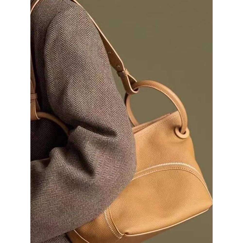 CGCBAG Vintage Designer Women Handbags High Quality PU Leather Female Tote Commuting Simple Solid Brand Shoulder Bag