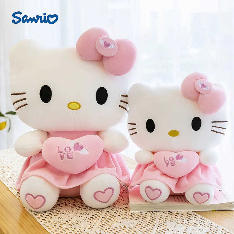 Sanrio Sanrio Hello Kitty Pink Plush Stuffed Toys Anime Cartoon Plushie Doll Soft Stuffed Pillow Toys For Children Birthday Xmas Gifts w250530
