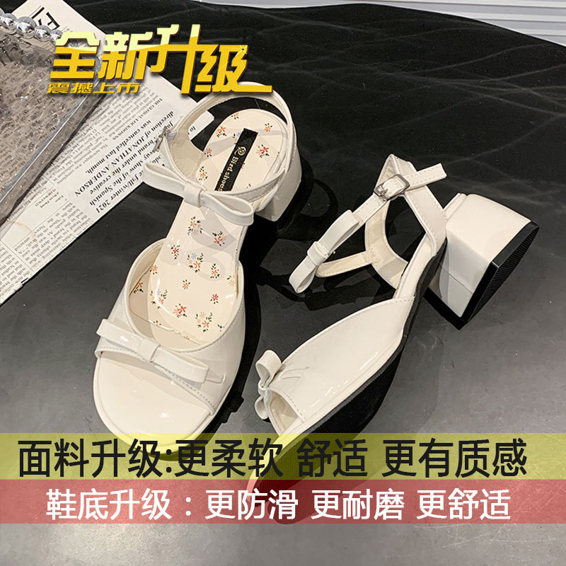 Versatile Fairy style Sandals with Skirts for Women, 2025 New Summer Collection, Short, French Thick High Heels Sandals for Women Casual Shoes Ddmysat