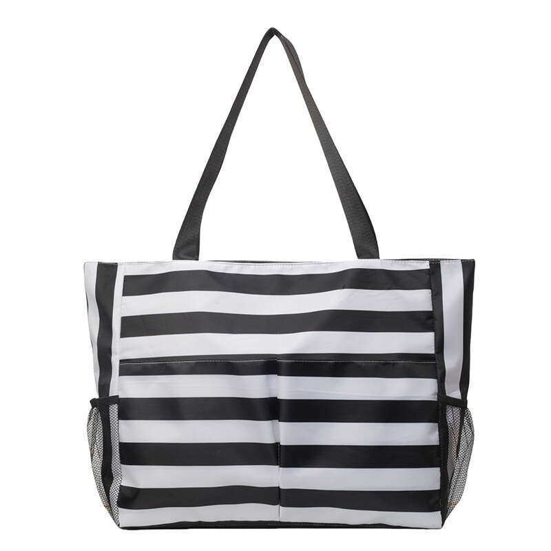 Beach 2025 Summer Shoulder Literary Fresh Striped Canvas Tote Bag Large Capacity Handbag