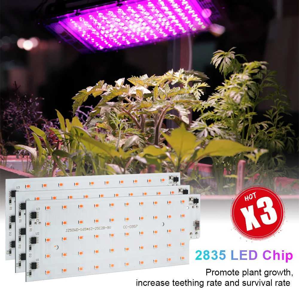 3Pcs 50W LED Grow Light AC220V Full Spectrum DIY Greenhouse Hydroponic Plant Growth Lighting Smd2835 Indoor Plant Light SeedlingXJ250526
