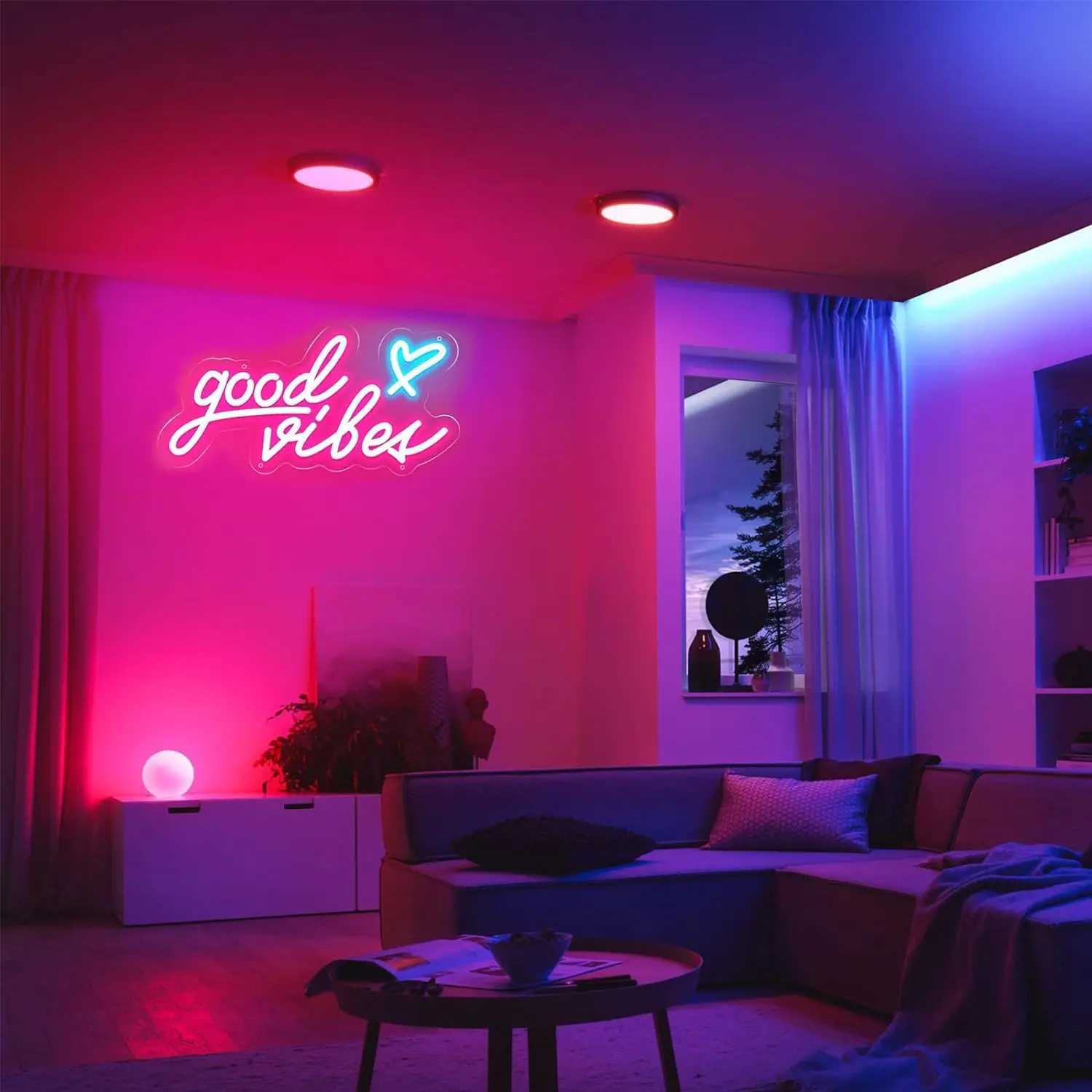 Good Vibes Neon Sign LED Neon Light Sign Powered By USB Night Light for Wall Decor Home Bar Pub Club Wall Bedroom Decor W250526