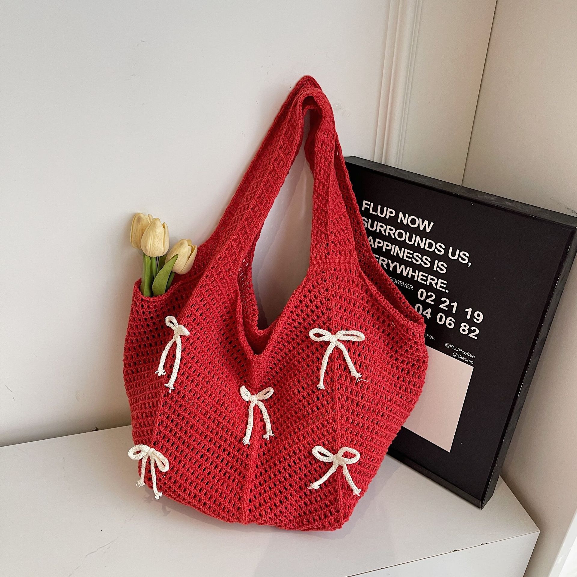 Single Shoulder Women's Underarm Woven Tote 2025 New Korean Style Versatile Knitted Bag