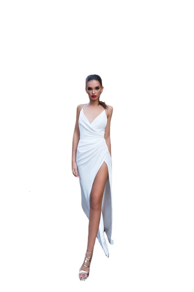 Summer new womens dress V-neck camisole backless dress long skirt