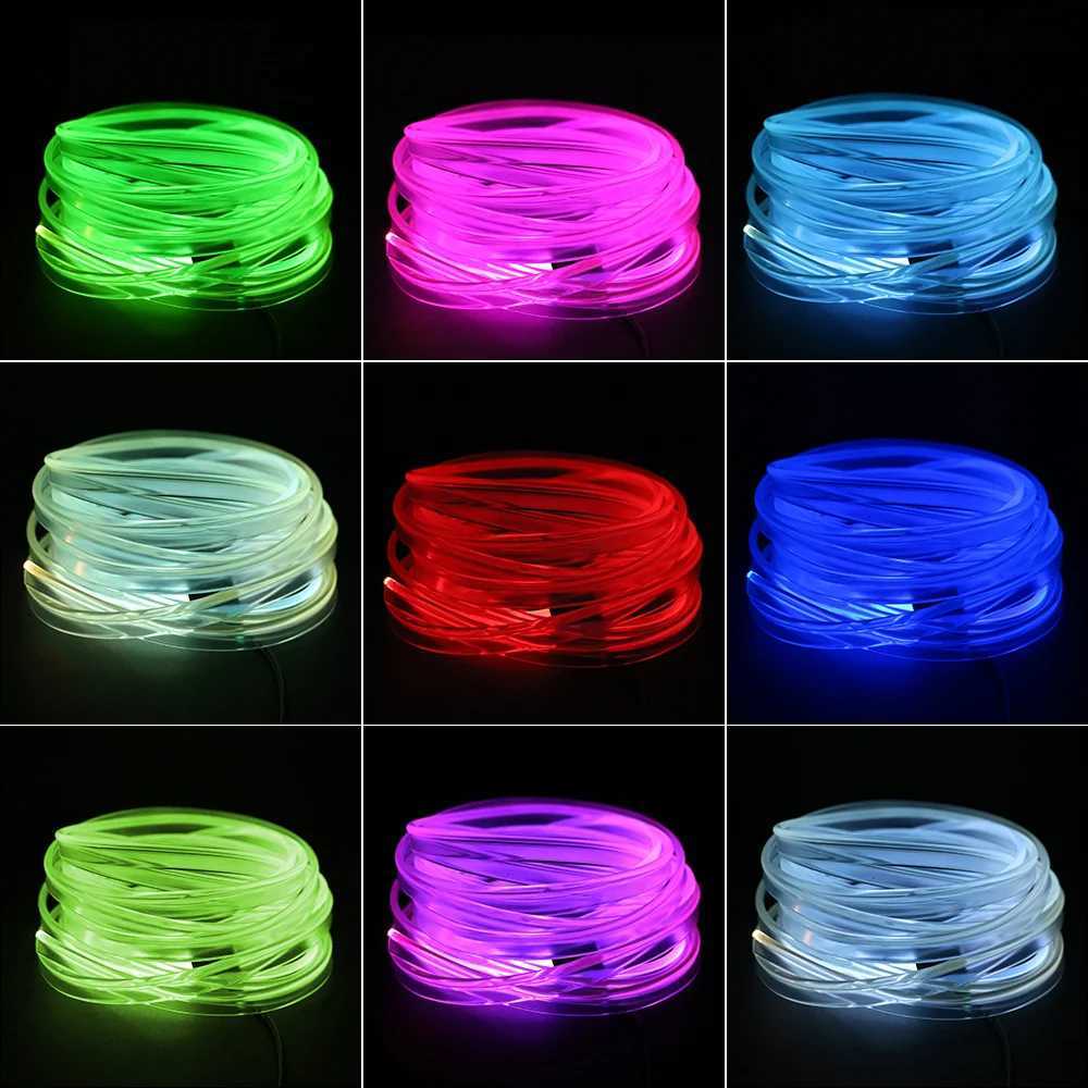 1/2/3/5M Neon LED Strip Light 7 Colors RGB DIY USB Remote Control For Car Interior Atmosphere EL Wiring Flexible LED Lamp 5V/12V W250526