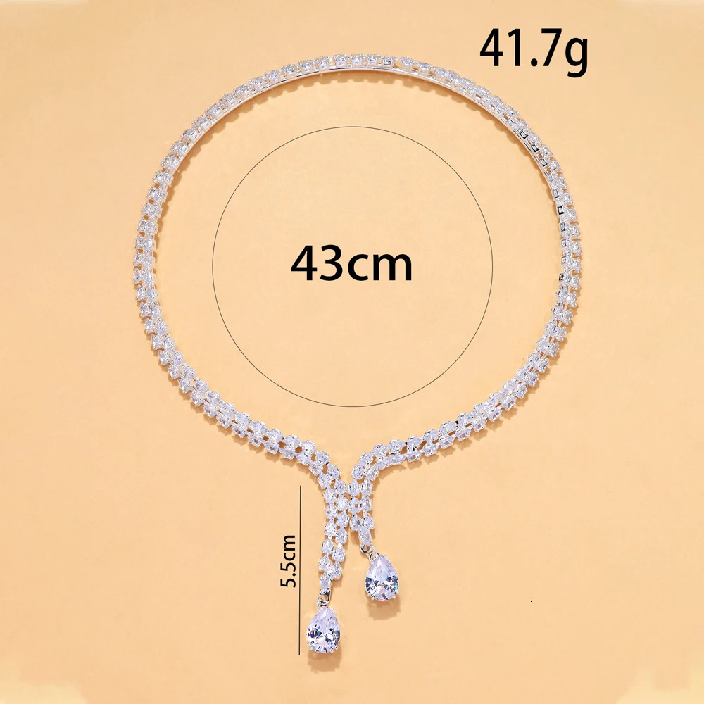Stonefans Pendant Choker Necklace Jewelry for Women Bridal Deco Day Collar Crystal Gift Wedding Water Drop Necklaces Anniversary 250519