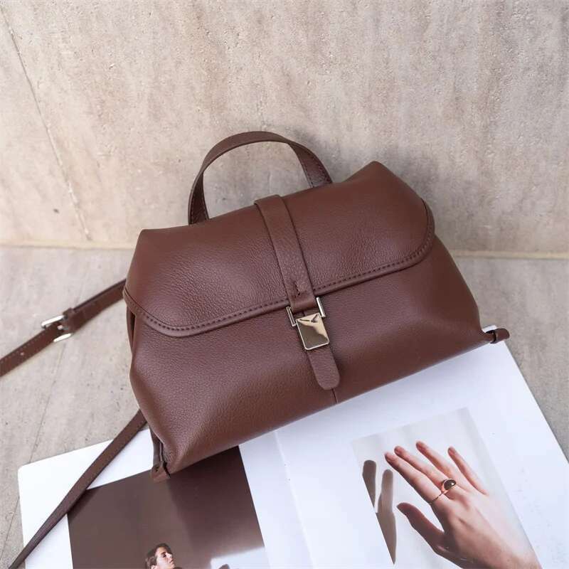 2025 New Real Cow Tote Bag Women Genuine Leather Handbag Solid Pattern Fashion Ladies Cowhide Shoulder Or Sling Bags