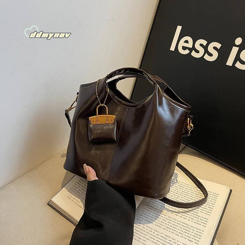 High End Fashion Commuting Handbag, Women's 2025 New Korean Version Bucket Bag, Casual Shoulder Diagonal Cross Bag ddmynov