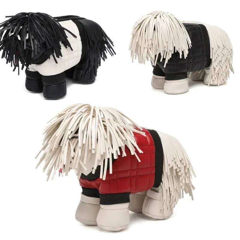 Women's Bags Designer Fashionable, Creative, Personalized Tassel Dog Three-Dimensional Handbag, Cute And Unique Shoulder Bag