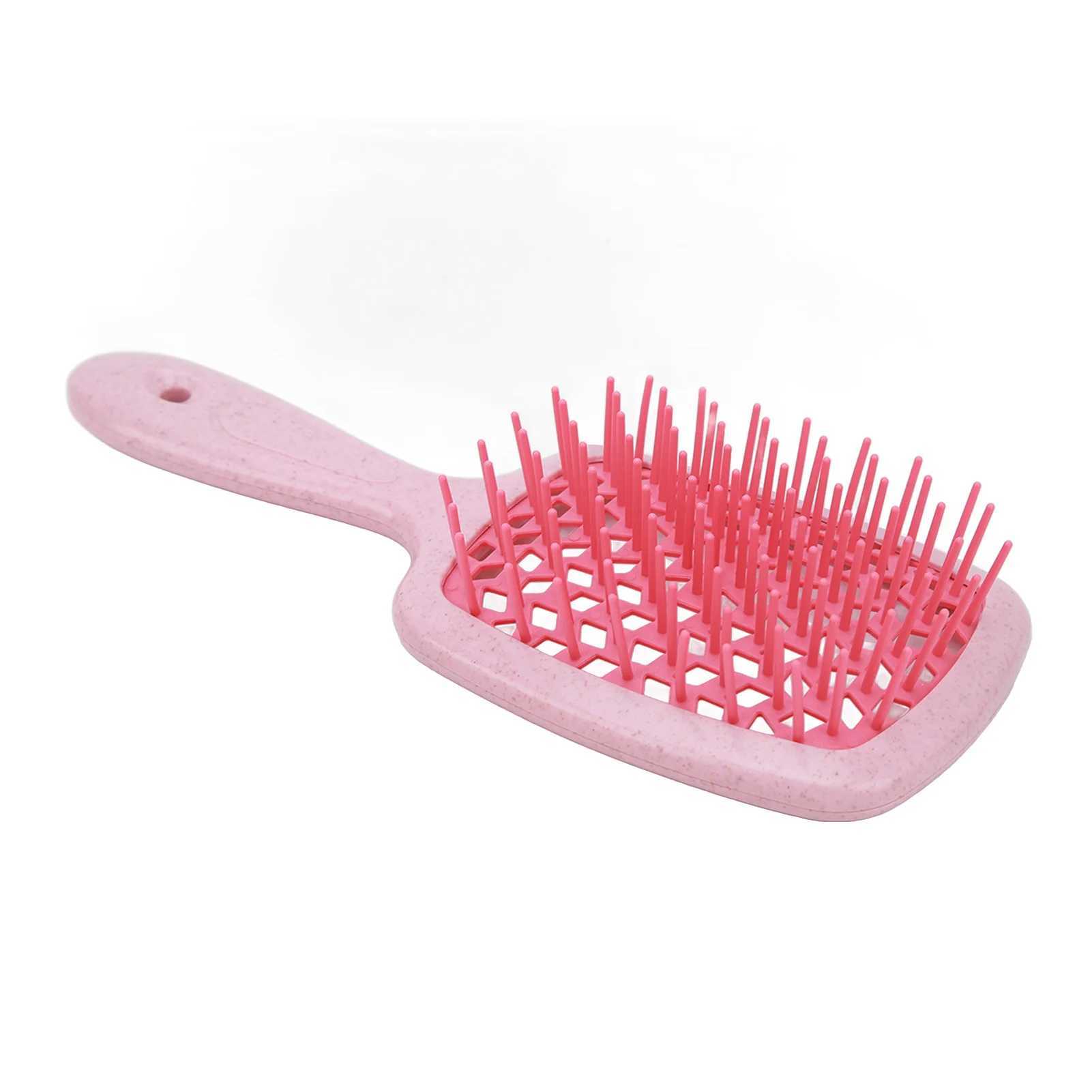 Curved Vent Hair Brush Scalp Massage Paddle Detangling Brush Styling Tool for Fast Blow Drying Pink R250526