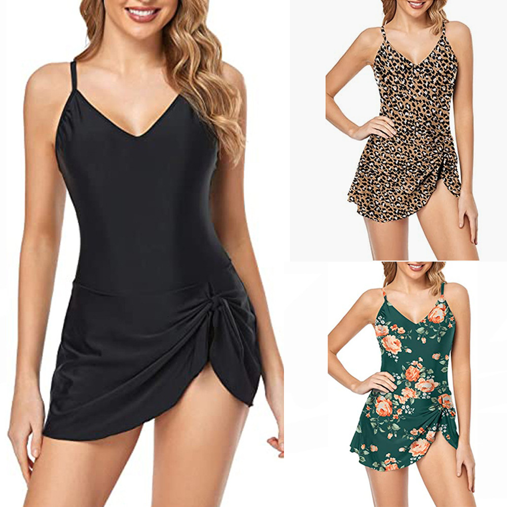 Outdoor Beach Free Shipping 2025 New Designer's Brand New Small Flower Digital Printing Integrated Swimsuit With Feminine Texture, Side Seam Plea