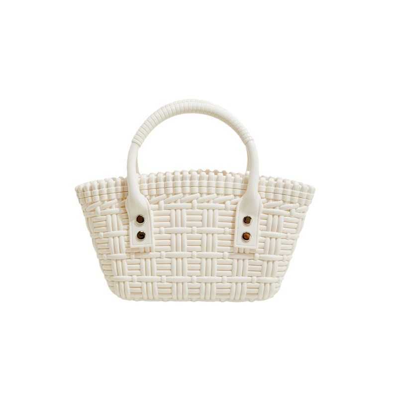 Pvc Jelly Bag Fashion and Versatile Woven Vegetable Basket Durable and Easy to Wash Summer Womens Handbag