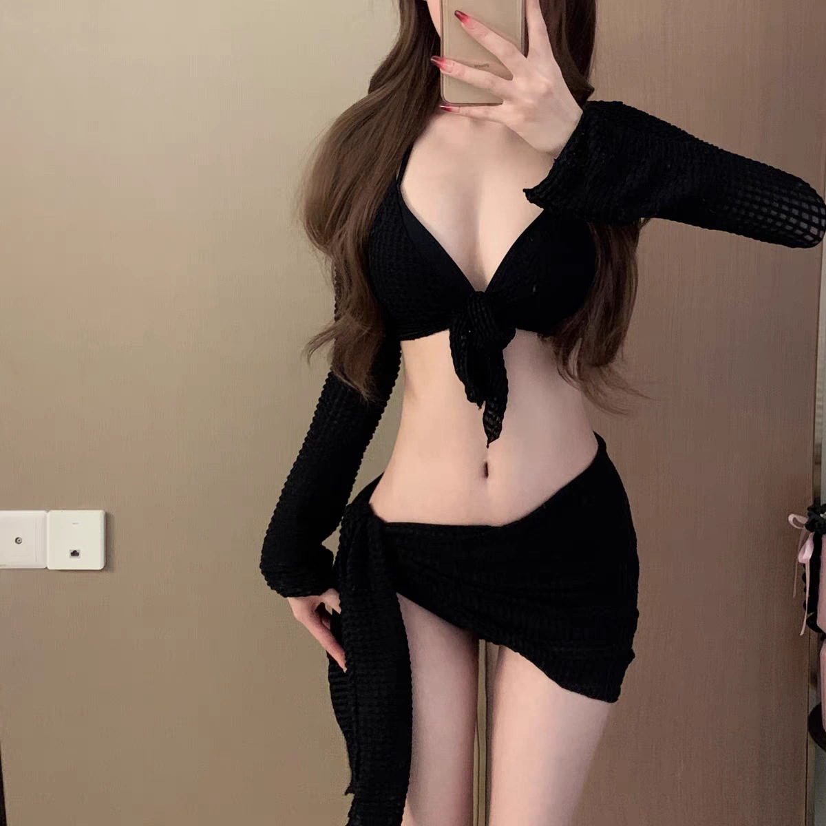 Sexy Fashion Trend Free Shipping 2025 New Designer Bikini Women's Four Piece Set High-end White Sexy Split Style Vacation Hot Spring Swimsuit