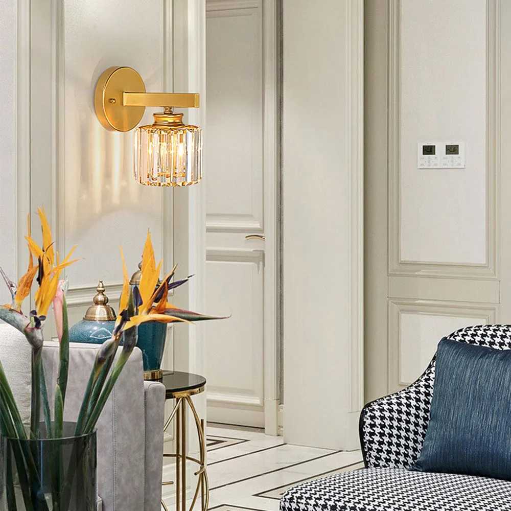 Modern LED Yatak Odas Baucu Duvar Lambas Basit Cam Sanat Lamba Koridor Oturma Odas Dekor Ev Dekorasyon Duvar IXJ250526