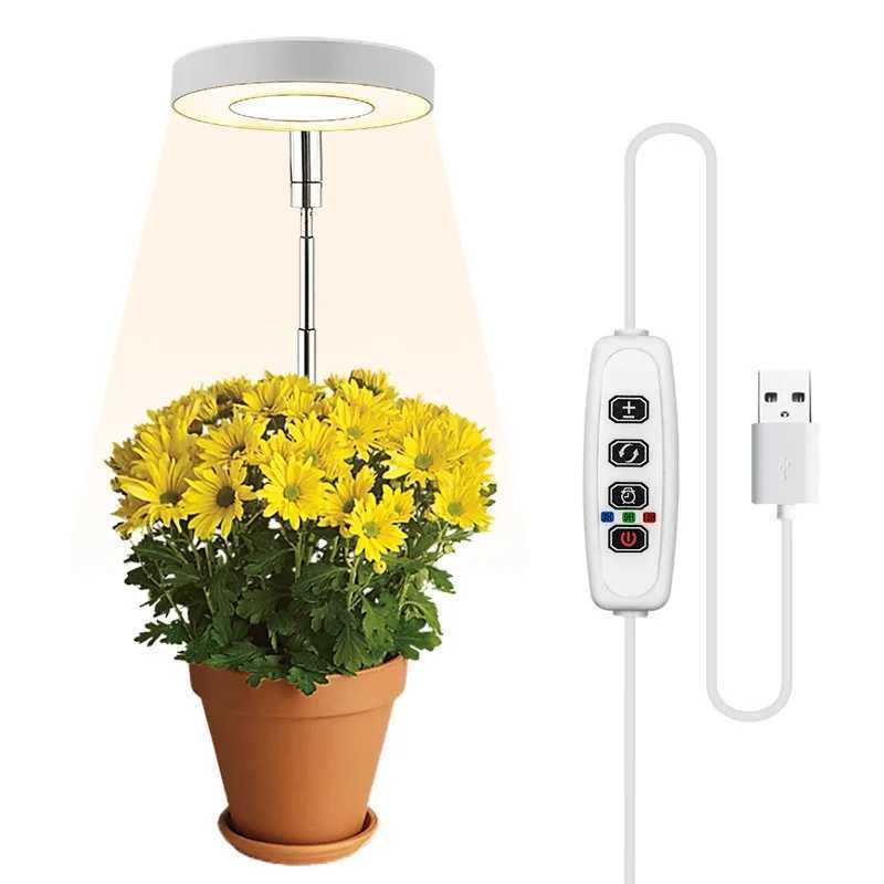 New LED Plant Growth Lamp Angel Ring Dimming Timing Adjustable Retractable Height Full Spectrum Imitation Sunlight Growth PlantXJ250526