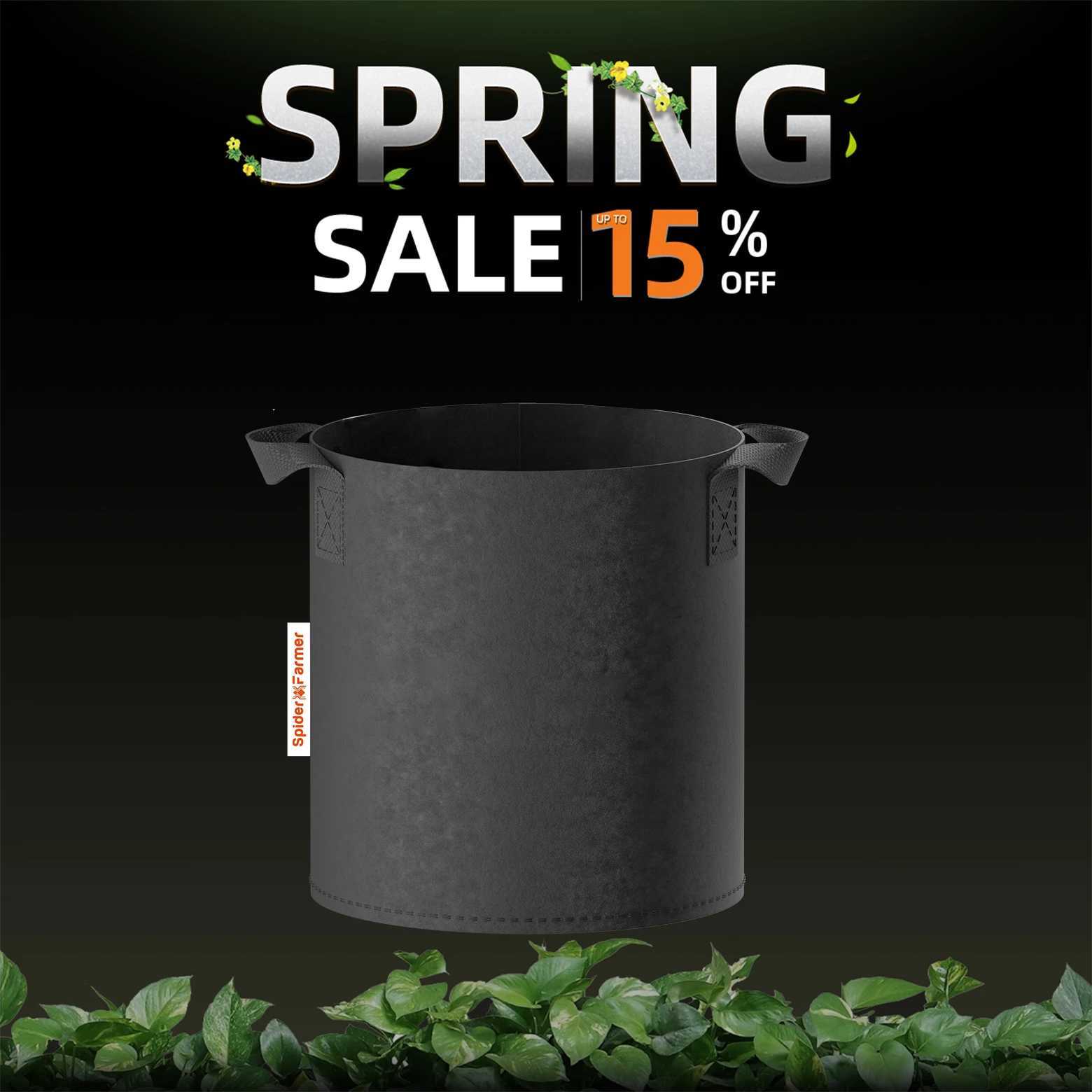 Spider Farmer 5 Gallon / 11 Gallon 5 Pack Grow Bags Garden Aeration Plant Fabric Handle Pots For Indoor Seedling Flower HomeXJ250526