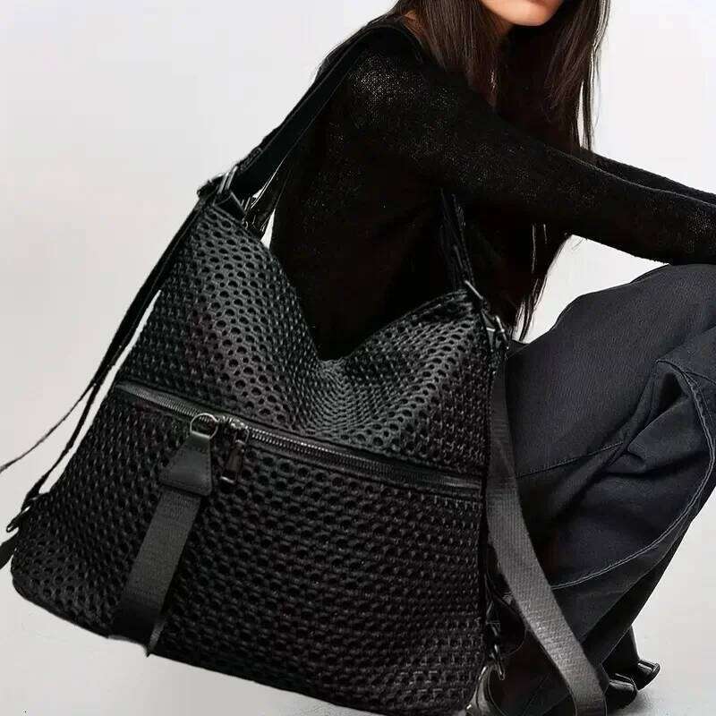 Women's Bags Designer Ladies' Fashionable Ed Mesh Shoulder Bag With Large Capacity Retro Oversized Women's Wallet And Handbag