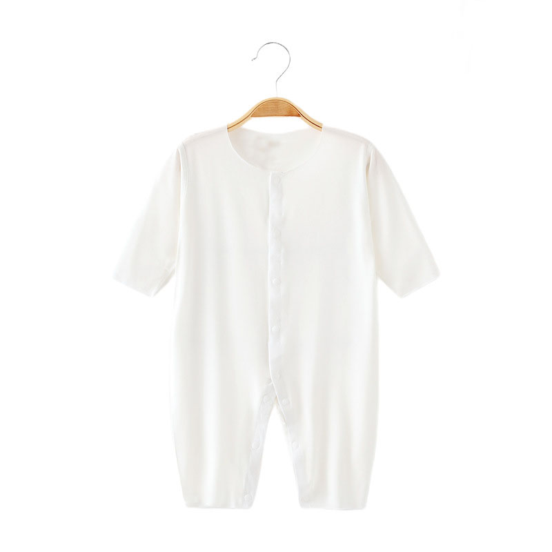 Customized Logo Summer Newborn Baby Toddler Boys Girls Clothing Long Sleeve Cotton Ammonia Bodysuit Baby Short Bodysuit