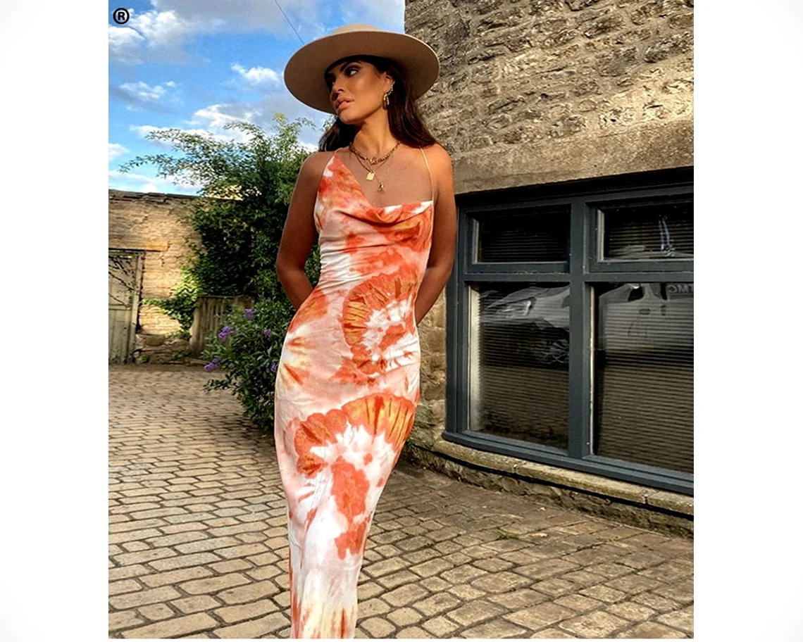 New Womens Summer Sexy Strap Fun Print Dress Beach Dress