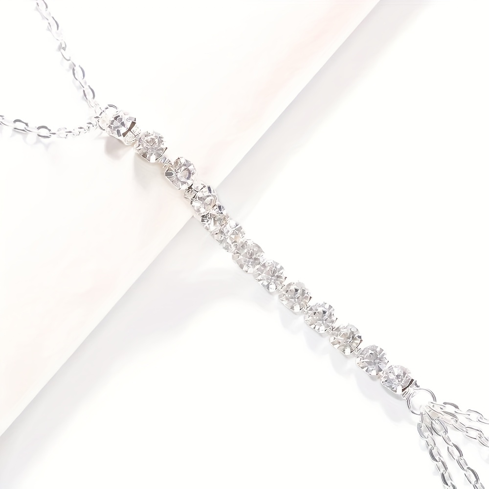 VOBIPY Simple Chest Chain Jewellery Harness Rhinestone Bra Bikini for Women Belly Waist Chain Body Sexy Lingerie Luxury Top Gift