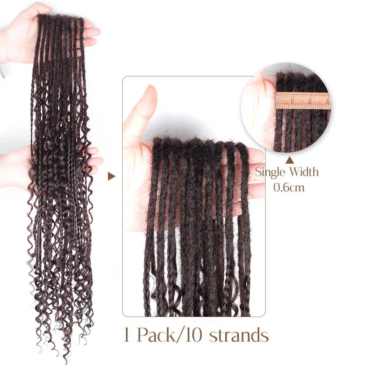 Synthetic Dreadlock Extensions Handmade Crochet Braids Hair 24Inch Synthetic For Black Women 10Strands Rae Hair Hip-Hop Braid S25526