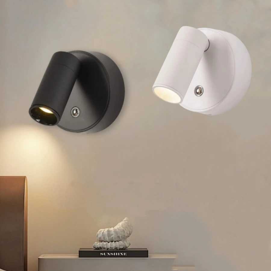 Rechargeable LED Wall Lamp Touch Night Lights Wireless Magnetic Spotlight 360 Rotation For Bedroom Bedside Reading LightingXJ250526