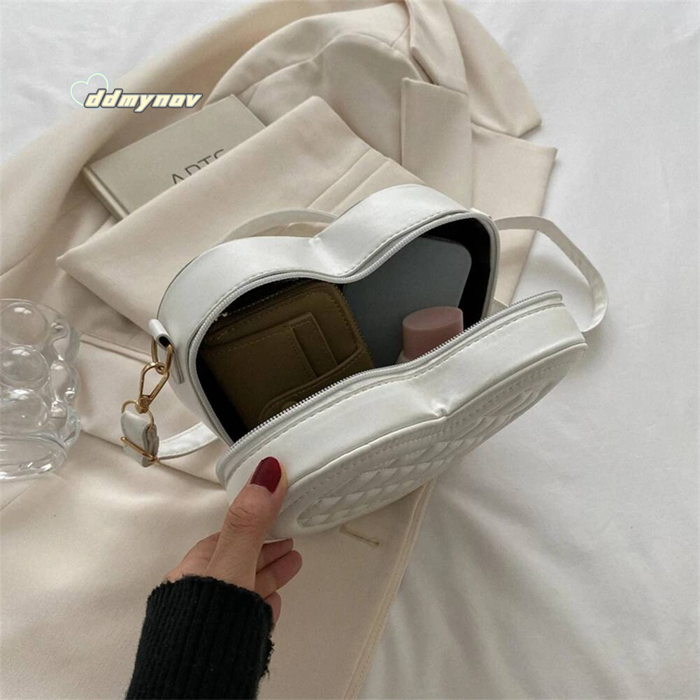 Fashion Love Heart Shape Handbags Designer Crossbody Bags PU Leather Zipper Women Casual Phone Shoulder Bag ddmynov