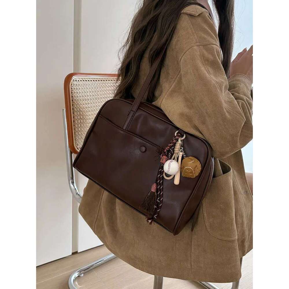 Retro Coffee Shoulder Bags Wallet Women Pu Leather Soft Bagutte Female Large Capacity Tote Bag Handbag