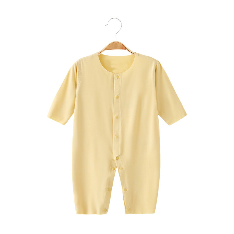 Customized Logo Summer Newborn Baby Toddler Boys Girls Clothing Long Sleeve Cotton Ammonia Bodysuit Baby Short Bodysuit