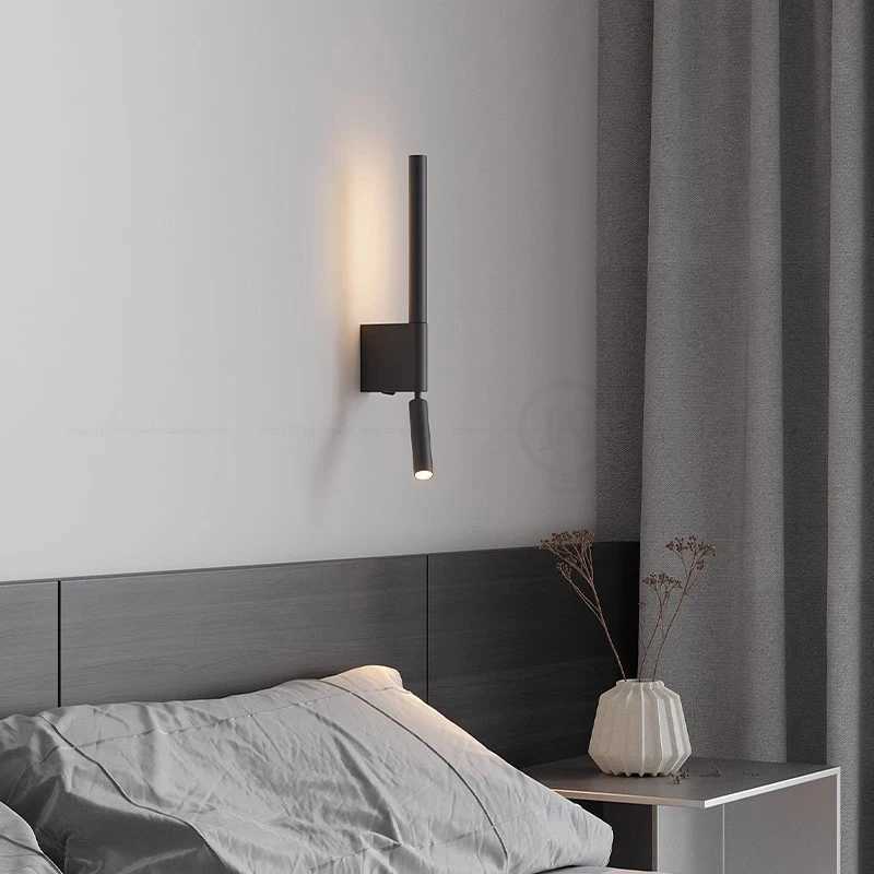 Bedside wall lamp 330 degree rotation adjustable wall lamp reading light with switch minimalist Nordic hotel room master bedroomXJ250526