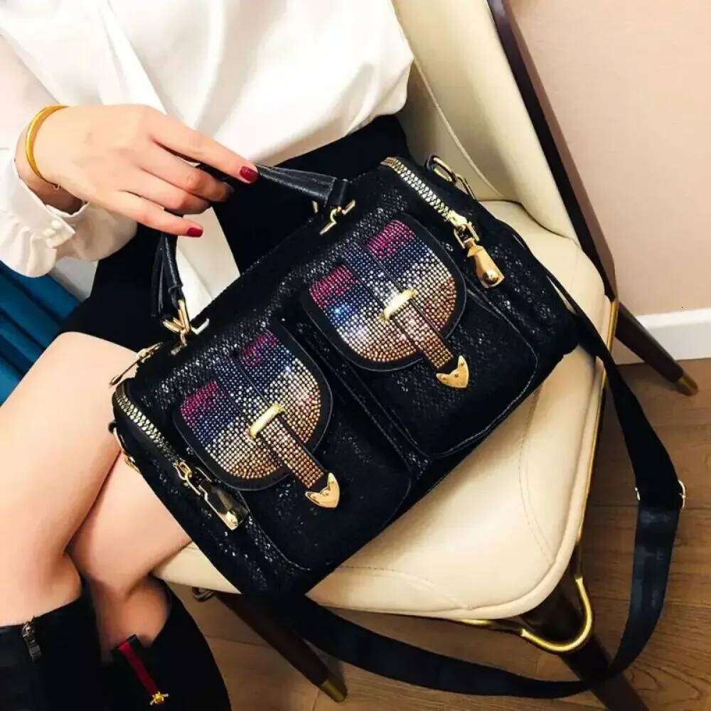 Women's Bags Designer Water Dia Sequin Fashionable And Elegant Women's Handbag Multi Pocket Large Capacity Single Shoulder Crossbody Bag
