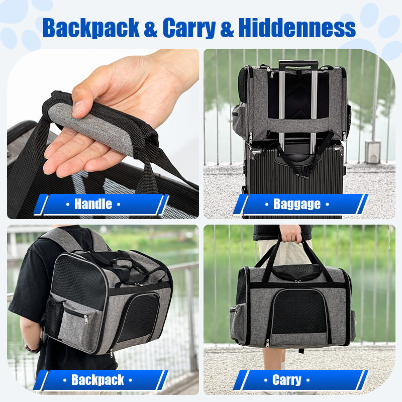 Portable Hard Shell Pet Transporter Backback Ideal For Cars/Airplanes w/ Easy Folding Feature Foldable Breathable COLLAPSIBLE PET BAG FOR EASY STORAGE