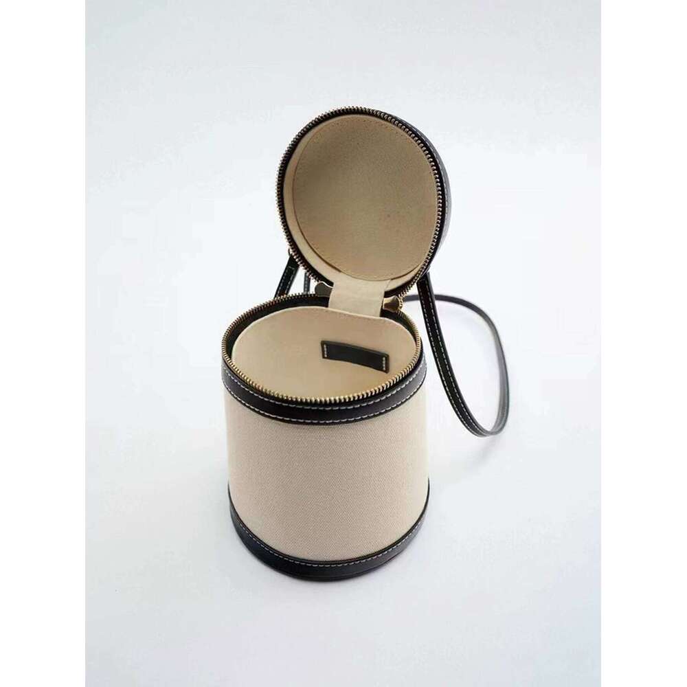 Women's Bags Designer Fashion Women's Spring And Summer New Cylinder Color Box Shape Single Shoulder Oblique Canvas Bucket Bag