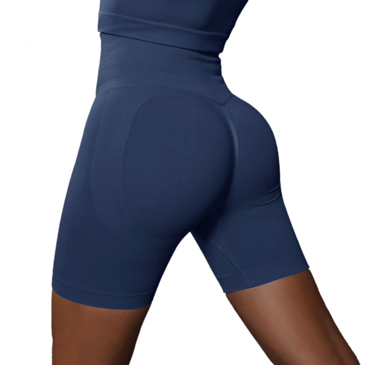 JJ-6600-2 Women's Gym Active Wear Seamless High Waist Scrunch Butt Tummy Control Running Sports Yoga Workout Shorts