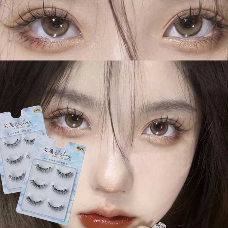 Burgundy False Eyelashes Cat Eye Eyelashes Invisible Clear Band Lashes Cosplay Lash Clusters Natural Lashes Extension Makeup z250526ZKBD
