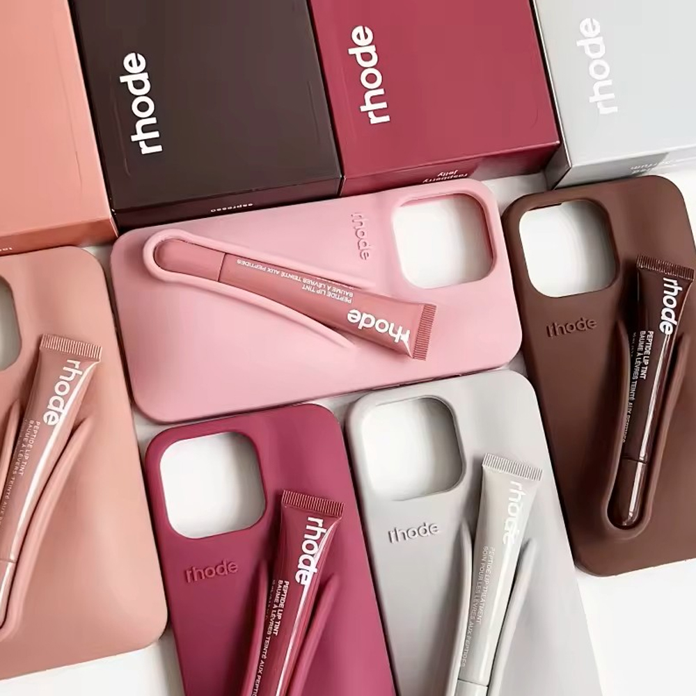 RHODE Lipstick phone case Silicone Hot Rhode Phone Case For iPhone 16 15 14 13 12 11 Pro Max Plus Portable Lip Gloss Holder Hot Soft Cover with box 15