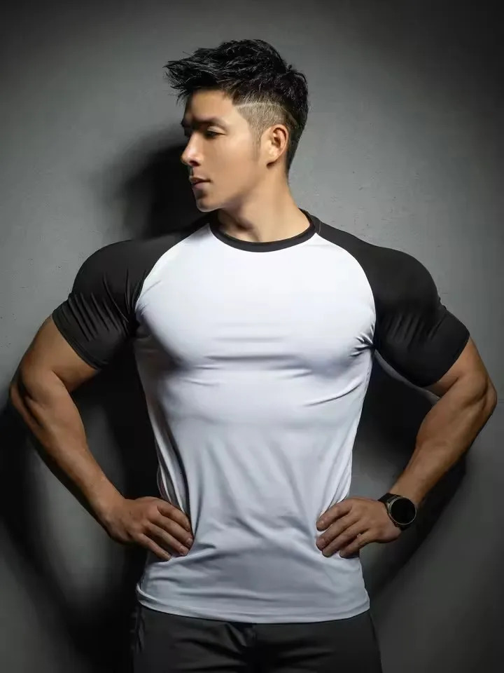 Men Summer Short Sleeve Fitness T Shirt Running Sport Gym Compression Workout Casual High Quality Tops Clothing 250526