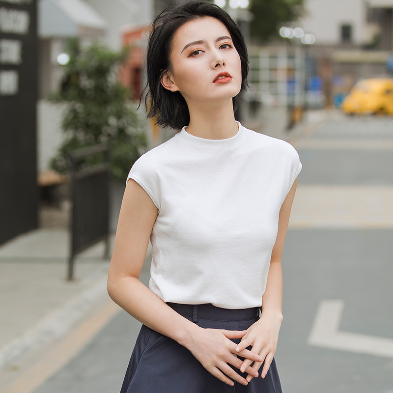 TB175 Summer thin women's pullover sweater top sleeveless slim fit bottoming sweater