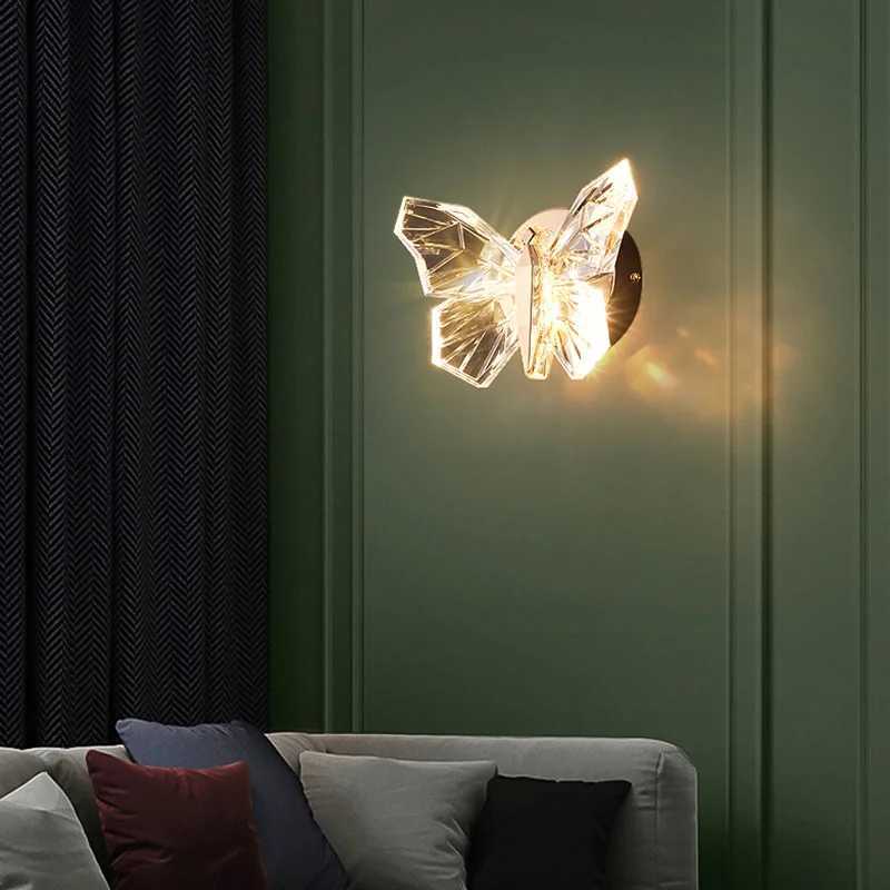Nordic LED Butterfly Wall Lamp Indoor Lighting Bedside Wall Sconce Lamp For Living Room Corridor Stairs Hanging Light DecorationXJ250526