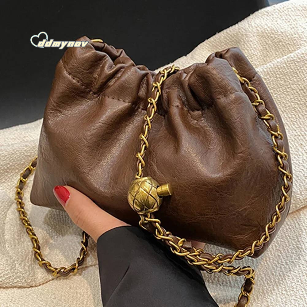 Women Chain Shoulder Versatile Crossbody Tote Bag Casual Pleatd Hobo Satchel Sling Bags Girl Stylish Purse ddmythur
